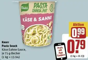 REWE Knorr Pasta Snack 71 g Becher Angebot