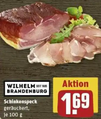 REWE WILHELM BRANDENBURG Schinkenspeck 100 g Angebot