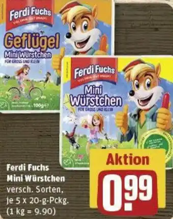 REWE Ferdi Fuchs Mini Würstchen 5x20 g Pckg. Angebot