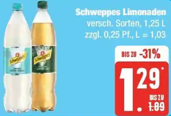 Edeka Schweppes Limonaden 1,25 L Angebot