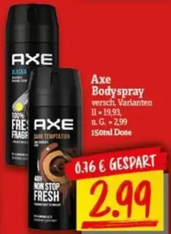 NP Discount Axe Bodyspray 150ml Dose Angebot