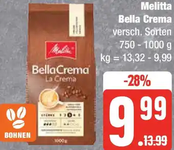 Edeka Melitta Bella Crema 750 - 1000 g Angebot