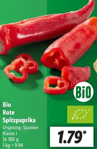 Lidl Bio Rote Spitzpaprika 180 g Angebot