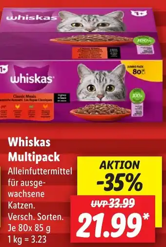 Lidl Whiskas Multipack Alleinfuttermittel 80x85 g Angebot