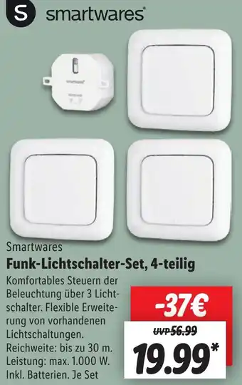 Lidl Smartwares Funk-Lichtschalter Set, 4-teilig Angebot