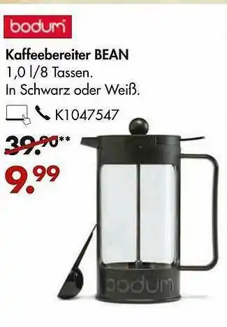 Galeria Bodum Kaffeebereiter Bean Angebot