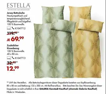 Galeria Estella Jersey-bettwäsche Oder Zusätzlicher Kissenbezug Angebot