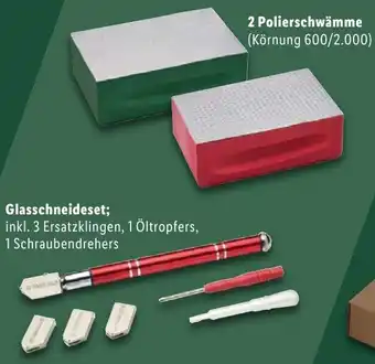 Lidl PARKSIDE Glasschneideset/ Diamant-Polierschwämme Angebot