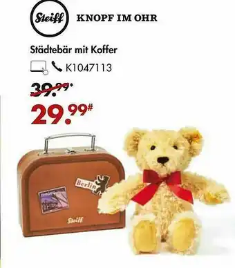 Galeria Steiff Knopf Im Ohr Städtebär Mit Koffer Angebot