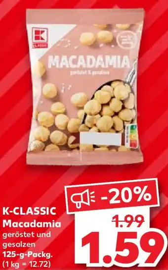 Kaufland K-CLASSIC Macadamia 125 g Packg. Angebot