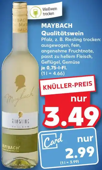 Kaufland MAYBACH Qualitätswein 0,75 L-Fl. Angebot