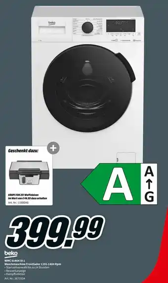 MediaMarkt Beko WMC 81464 St 1 Waschmaschine Frontlader 1201-1400 Rpm Angebot