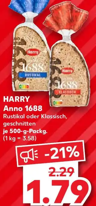 Kaufland HARRY Anno 1688, 500 g Packg. Angebot