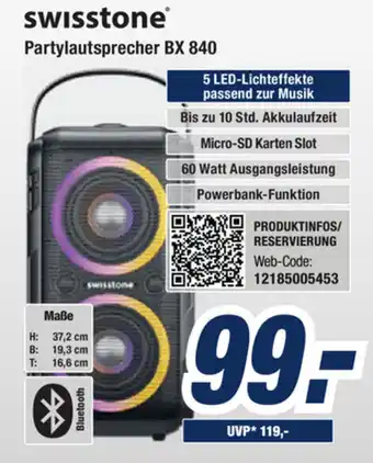 Expert Bening Swisstone Partylautsprecher BX 840 Angebot