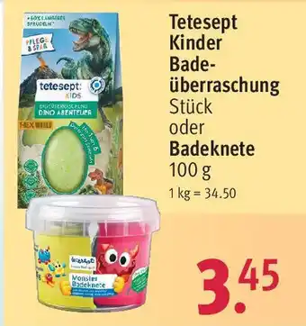 Rossmann Tetesept Kinder Bade- überraschung Stück oder Badeknete 100 g Angebot