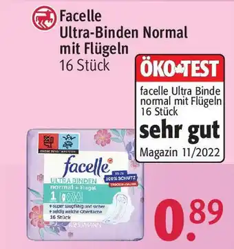 Rossmann Facelle Ultra-Binden Normal mit Flügeln 16 Stück Angebot