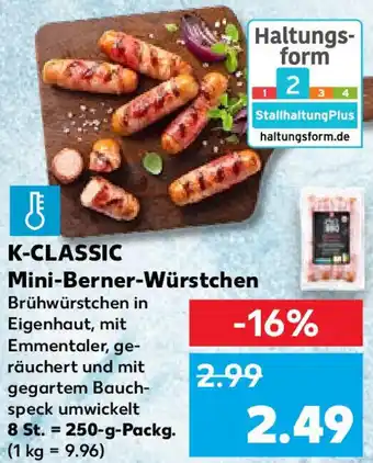 Kaufland K-CLASSIC Mini-Berner Würstchen 250 g Packg. Angebot