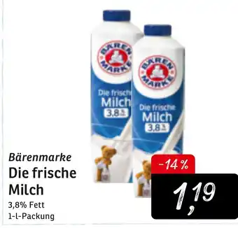 KONSUM Bärenmarke Die Frische Milch 1L Angebot