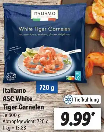 Lidl Italiamo ASC White Tiger Garnelen 720 g Angebot