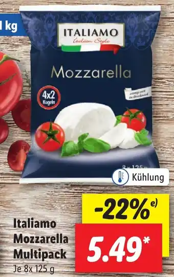 Lidl Italiamo Mozzarella Multipack 8x125 g Angebot