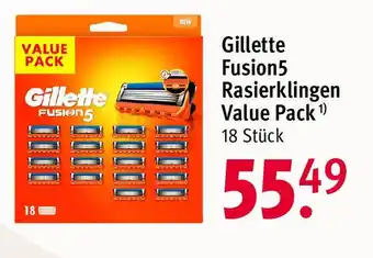 Rossmann Gillette Fusion5 Rasierklingen Value Pack 18 Stück Angebot