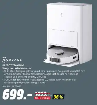 MediaMarkt Ecovacs Saug- und Wischroboter DEEBOT T20 OMNI Angebot