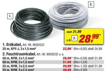 toom Baumarkt 1. Erdkabel, 25 m, NYY-J, 3x1,5 mm² Angebot