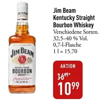 Galeria Markthalle Jim Beam Kentucky Straight Bourbon Whiskey Verschiedene Sorten. 32,5-40 % Vol. 0,7-L Angebot