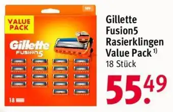 Rossmann Gillette Fusion5 Rasierklingen Value Pack 18 Stück Angebot