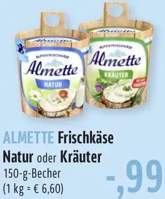 BUNGERT ALMETTE Frischkäse Natur oder Kräuter 150 g Becher Angebot