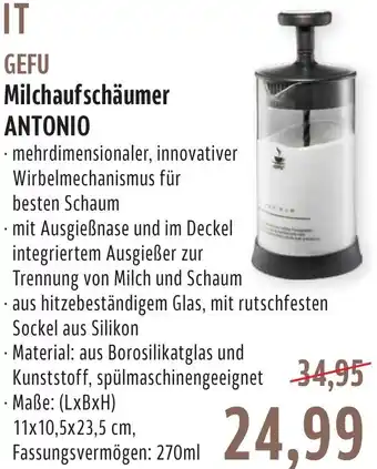 BUNGERT GEFU Milchaufschäumer ANTONIO Angebot