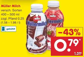 Netto Marken-Discount Müller Milch 400- 500 ml Angebot