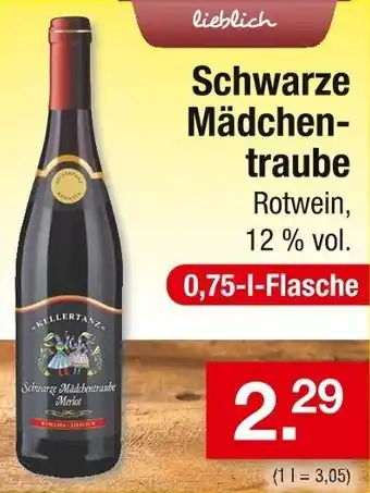 Zimmermann Schwarze Mädchentraube 0,75 L Flasche Angebot