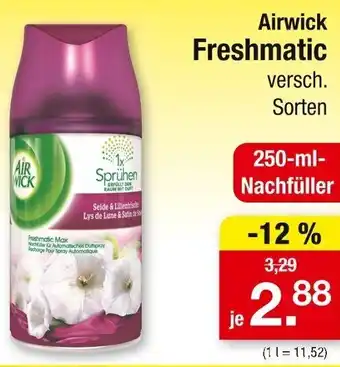 Zimmermann Airwick Freshmatic 250 ml Nachfüller Angebot