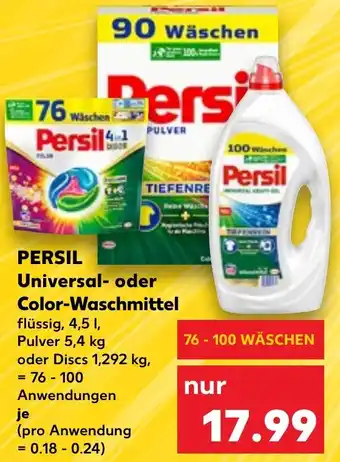 Kaufland PERSIL Universal oder Color-Waschmittel 76 - 100 Anwendungen Angebot