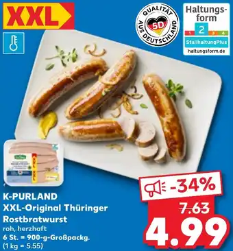 Kaufland K-PURLAND XXL-Original Thüringer Rostbratwurst 900 g Angebot