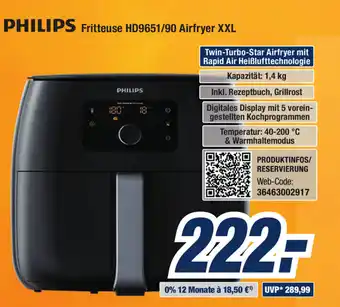 Expert Bening Philips Fritteuse HD9651/90 Airfryer XXL Angebot