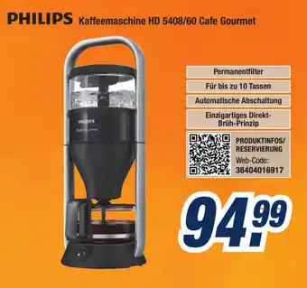 Expert Bening Philips Kaffeemaschine HD 5408/60 Cafe Gourmet Angebot