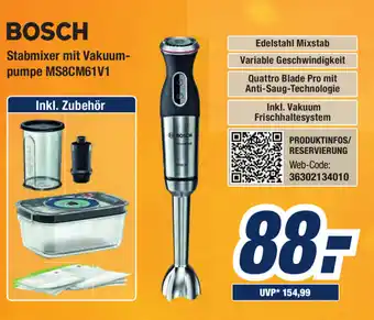 Expert Bening Bosch Stabmixer mit Vakuumpumpe MS8CM61V1 Angebot