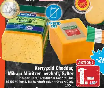 HIT Ullrich Kerrygold Cheddar, Milram Müritzer herzhaft, Sylter 100g Angebot