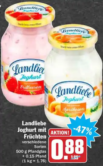 HIT Ullrich Landliebe Joghurt mit Früchten 500g Angebot