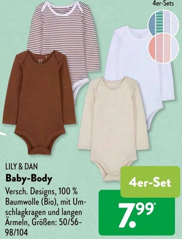 LILY & DAN BabyBody 4erSet Angebot bei Aldi Süd