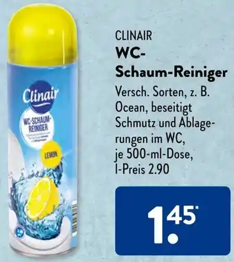 Aldi Süd CLINAIR WC Schaum-Reiniger 500 ml Dose Angebot