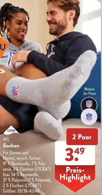 Aldi Süd NFL Socken 2 Paar Angebot