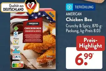 Aldi Süd AMERICAN Chicken Box 870 g Packung Angebot