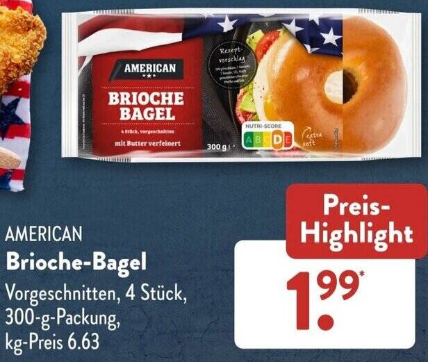 AMERICAN BriocheBagel 300 g Packung Angebot bei Aldi Süd