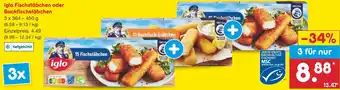 Netto Marken-Discount iglo Fischstäbchen oder Backfischstäbchen 3 x 364-450 g Angebot