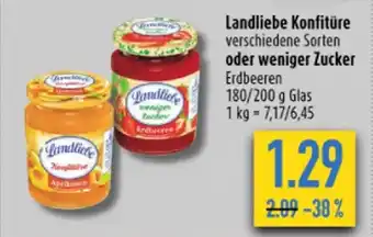 diska Landliebe Konfitüre verschiedene Sorten oder weniger Zucker Erdbeeren 180/200g Angebot