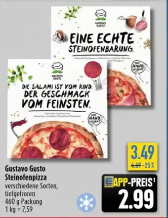 diska Gustavo Gusto Steinofenpizza verschiedene Sorten, tiefgefroren 460 g Angebot