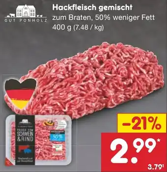 Netto Marken-Discount GUT PONHOLZ Hackfleisch gemischt 400 g Angebot